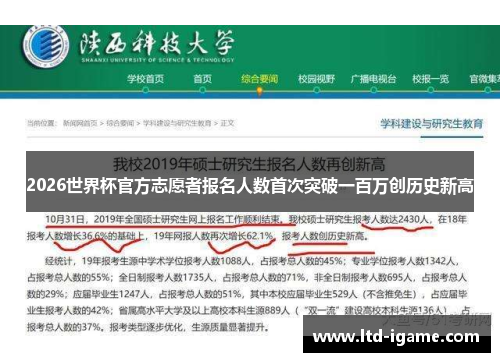 2026世界杯官方志愿者报名人数首次突破一百万创历史新高